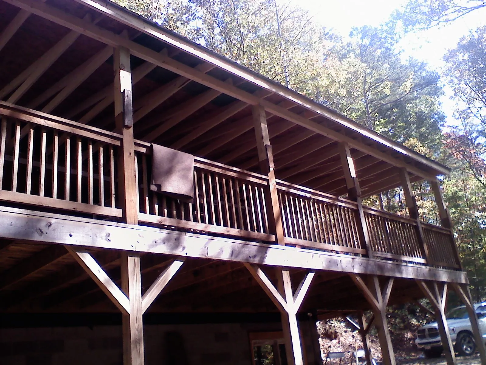 Timber framing under a new elevated porch and deck — Roof Leak Repair in Hamilton by Roofing Brothers